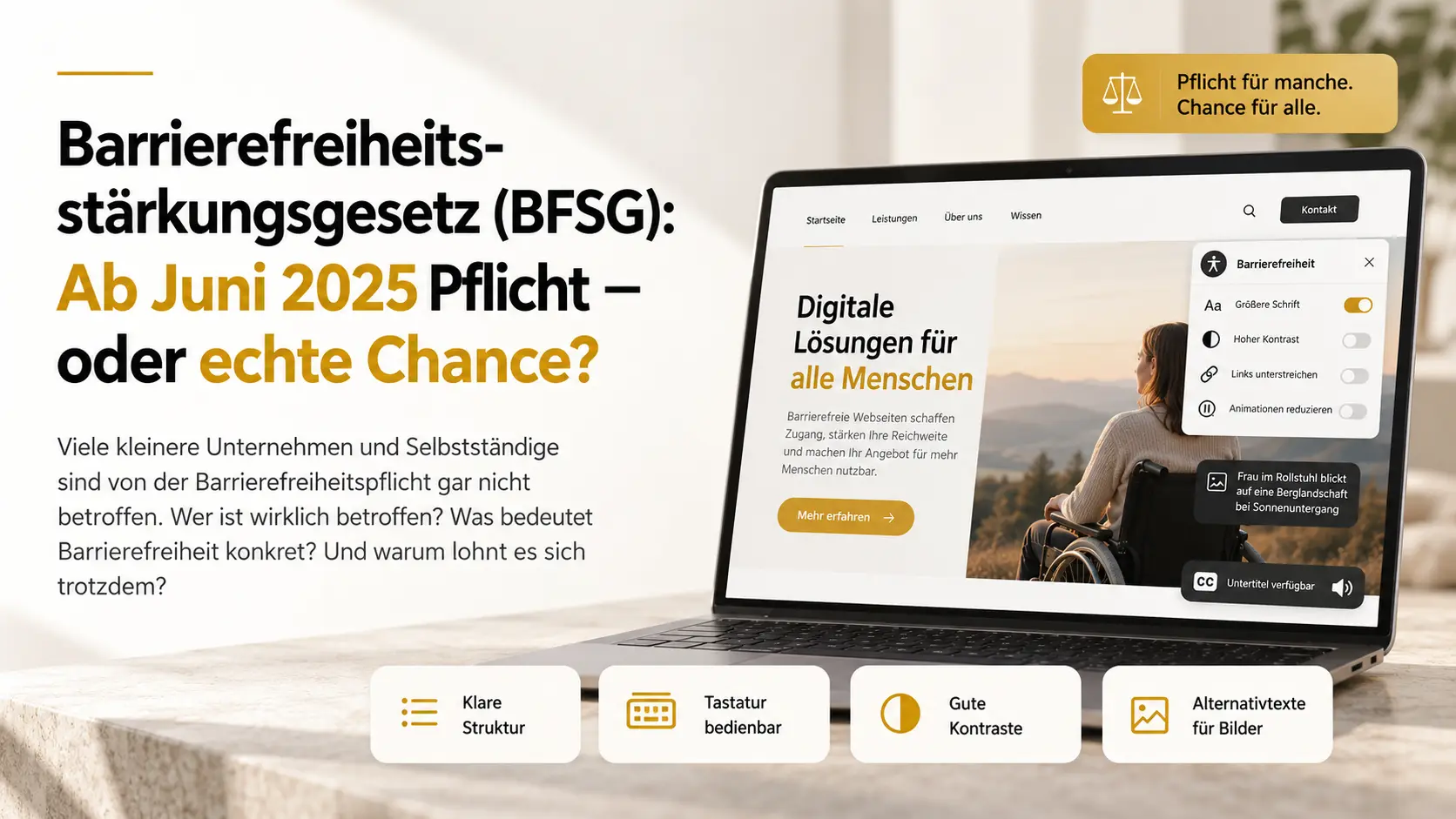 Barrierefreiheitsstärkungsgesetz BFSG – Pflicht oder Chance