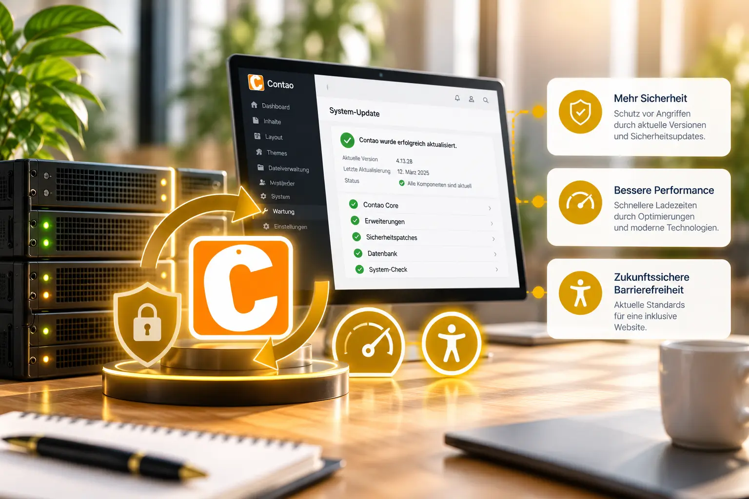 Contao-Updates für mehr Sicherheit, bessere Performance und zukunftssichere Barrierefreiheit.
